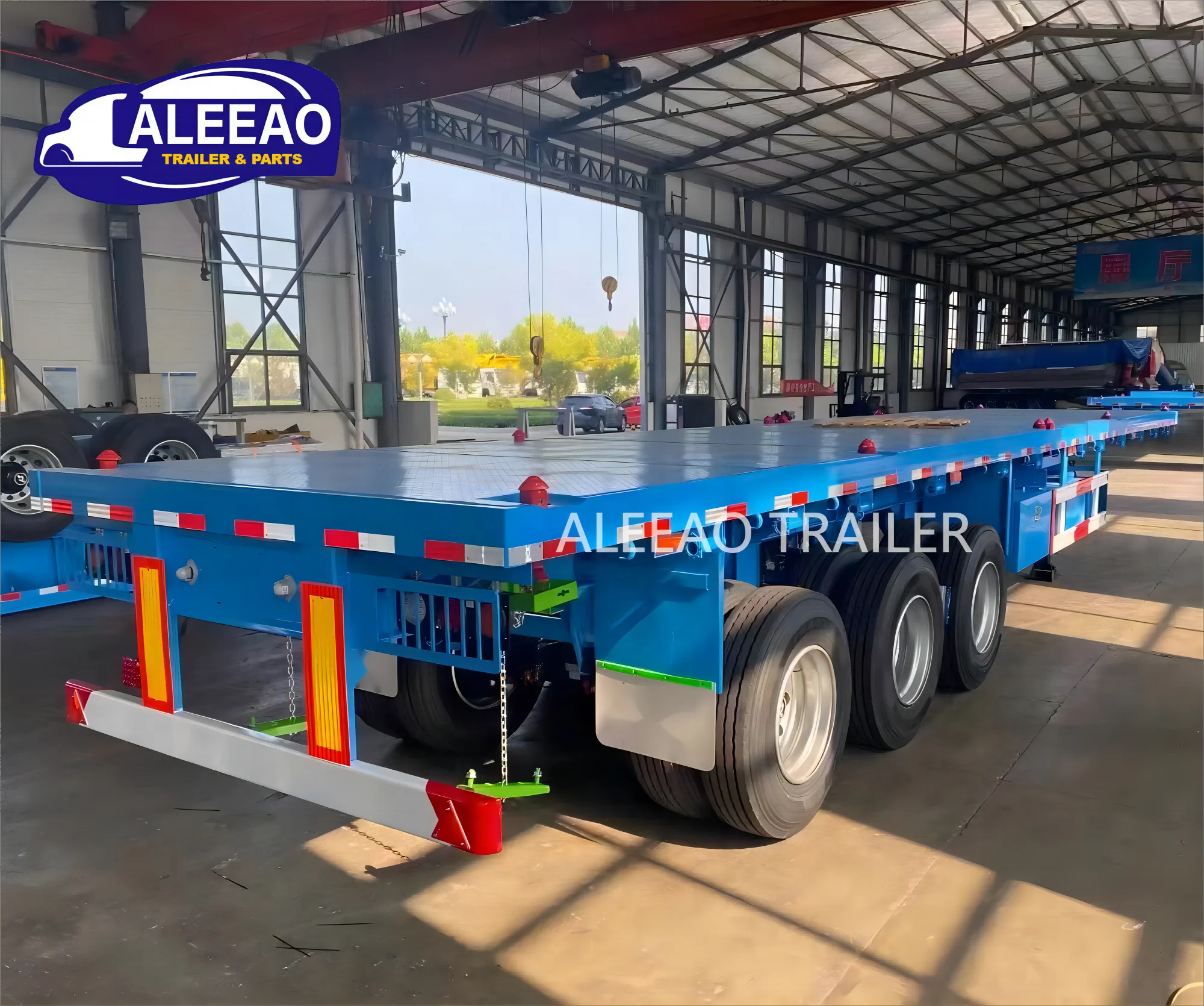 New  3 Axles 4 Axles 60ton Flatbed Trailers 40ft Flat Bed Flatbed Semi Trailer Truck  For Sale