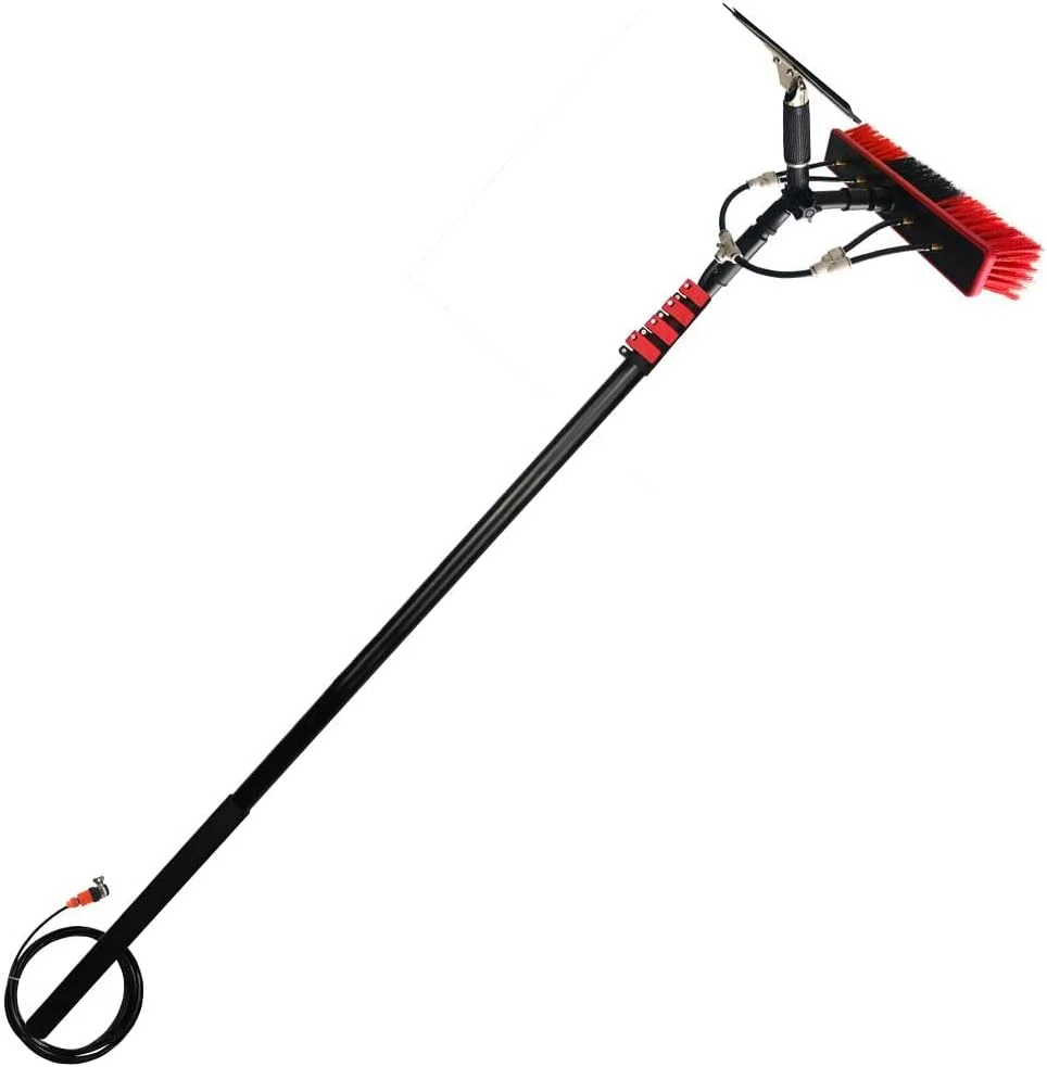 Manual Scalable Telescopic Pole For Water Fed Pole High Rise Window Cleaning With Brush
