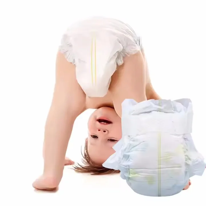Free Sample Hot Sale Biodegradable Fine Baby Diapers Organic Cotton Non Woven Fabric Newborn Disposable Elastic Baby Diaper