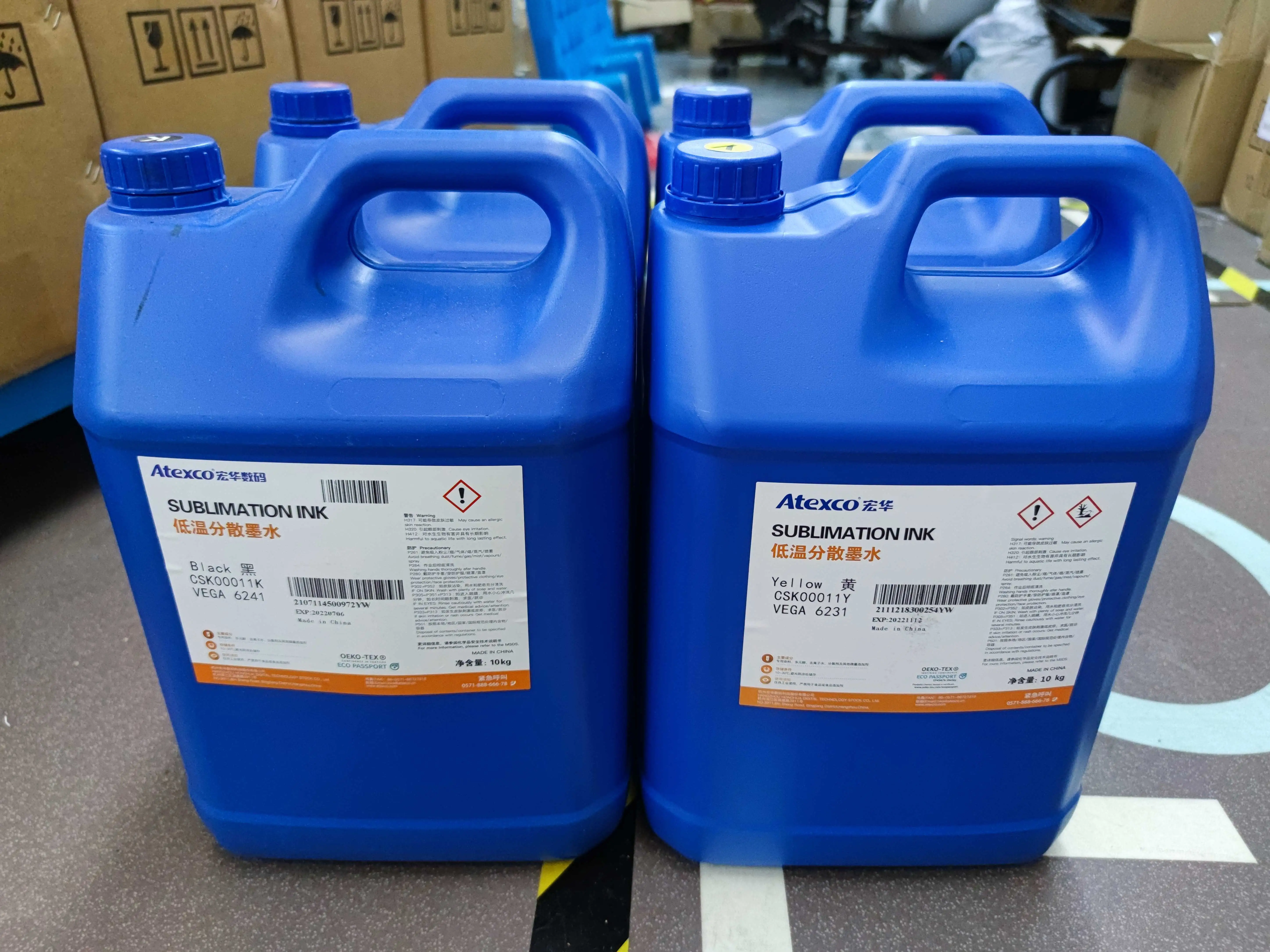 10L big bottle CMYK textile printer sublimation ink for Atexco printer