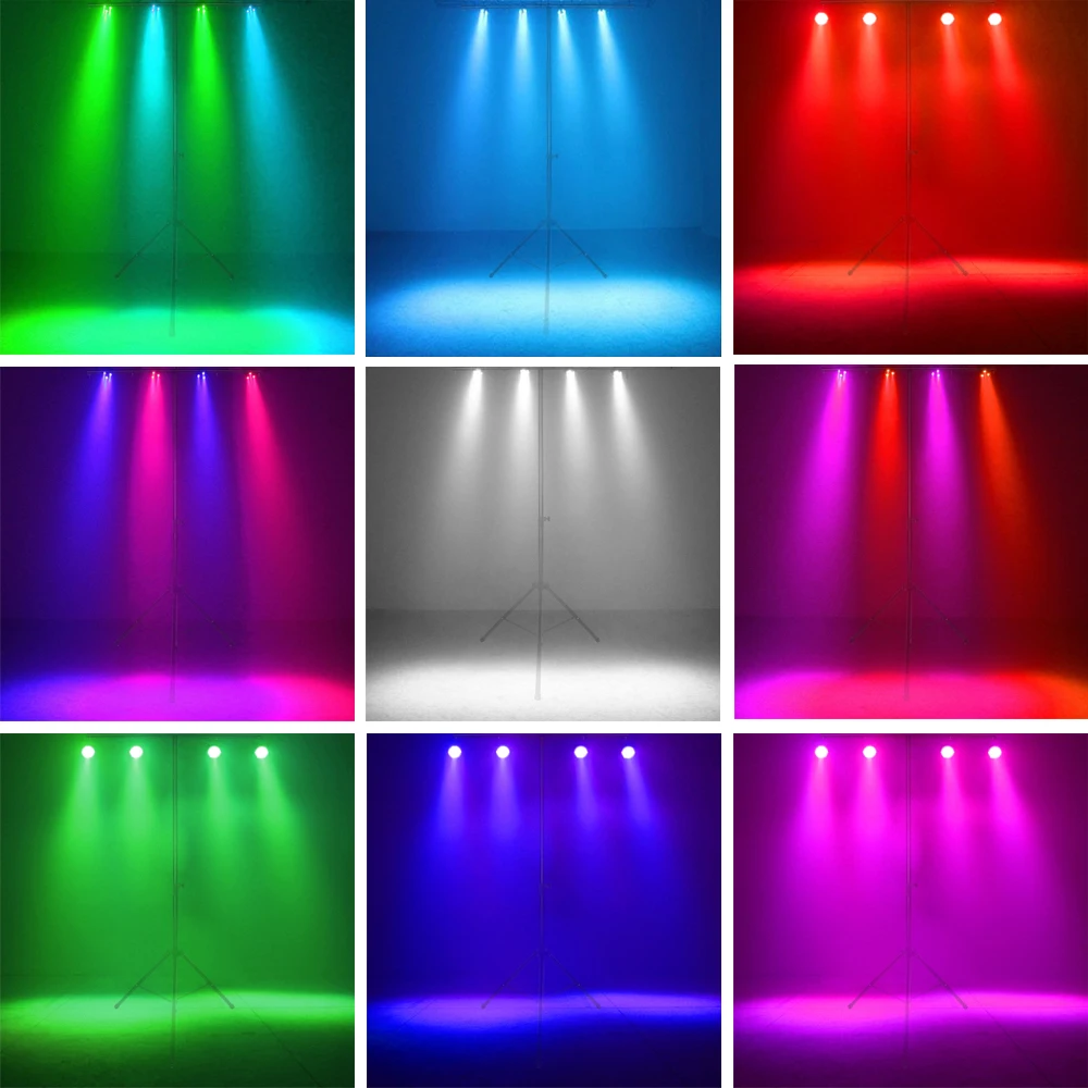 60 x 5-in-1 DMX LED Par Light 25 Degree Len RGB DJ Stage Lighting Uplights Parties Concert Band Theater Wedding Club Bar Church