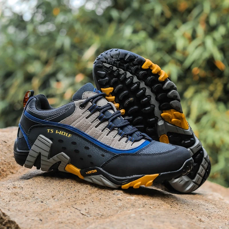 Sunland high quality outdoor sneaker rubber sole safety waterproof climbing sports trainers tennis hiking shoes for men women