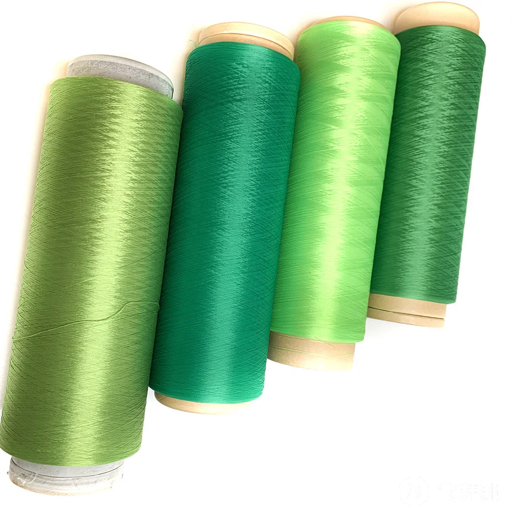 DTY NIM DDB black dope dyed 100D/36F  eco natural recycled polyester yarn with GRS OEKO certificate for Denim knitting fabric