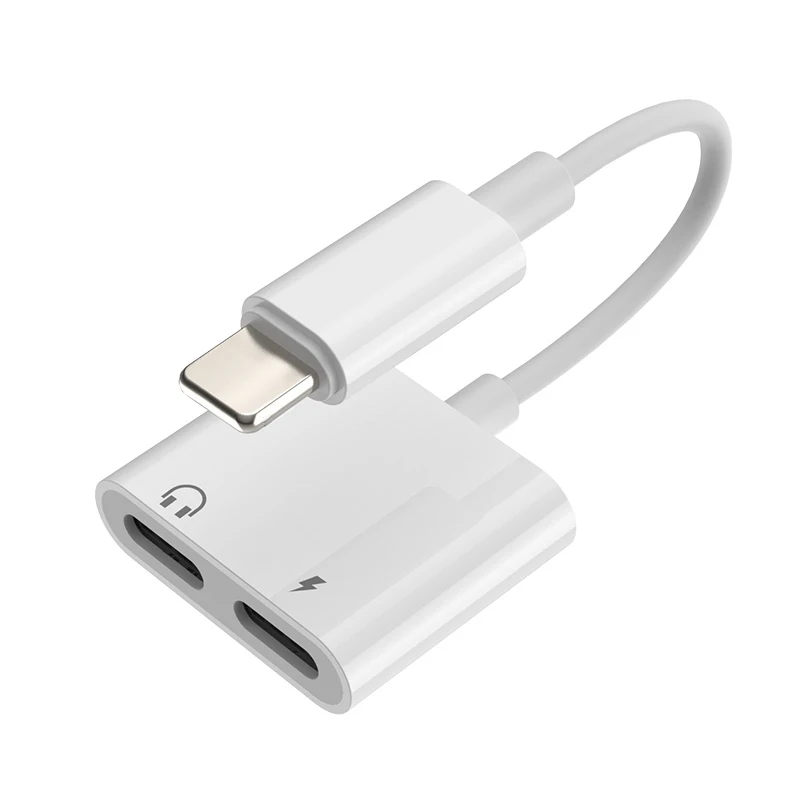  Разветвитель для наушников Aux аудио зарядный адаптер iPhone 11 Pro Max/XS/8/8Plus/7/7plus