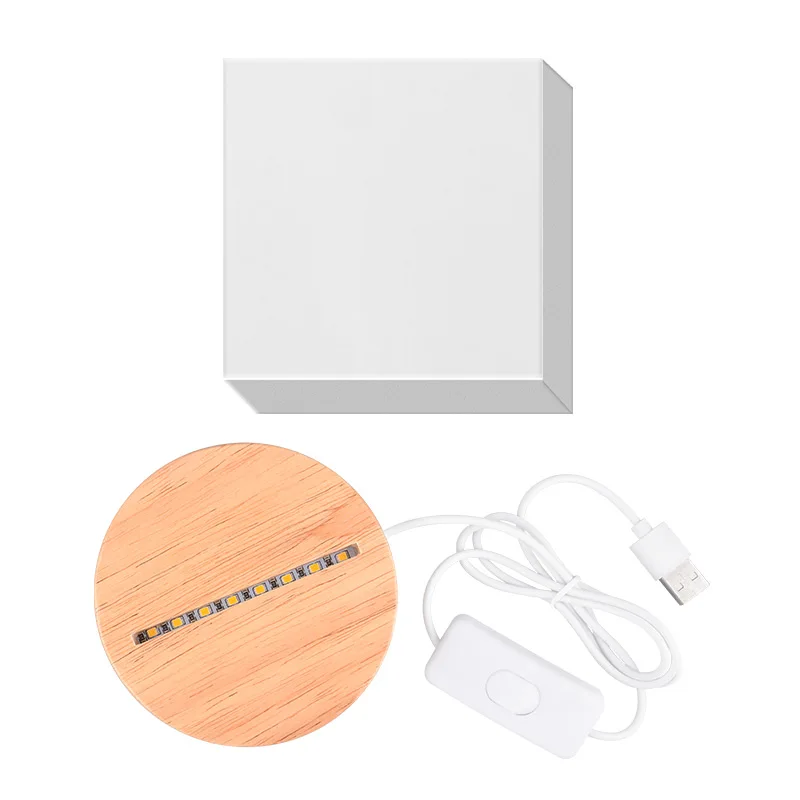 5V Led round ABS light base with USB interface