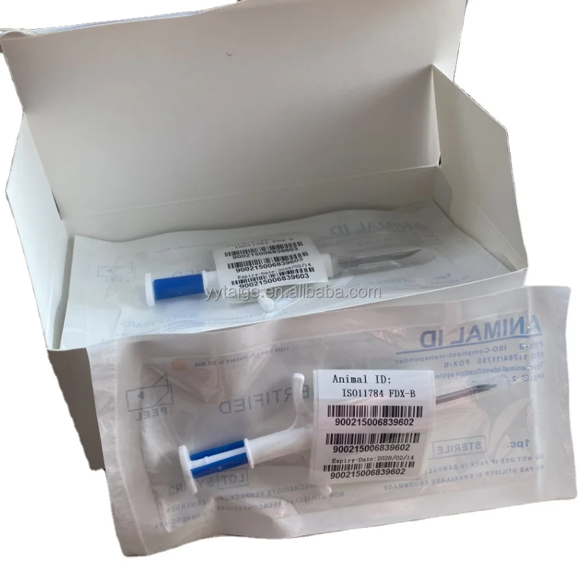 ISO 11784/11785 Animals microchip ID Fdx-B Em4305 134.2kHz RFID Glass Tags Microchip for Pets microchip for cat and dog.