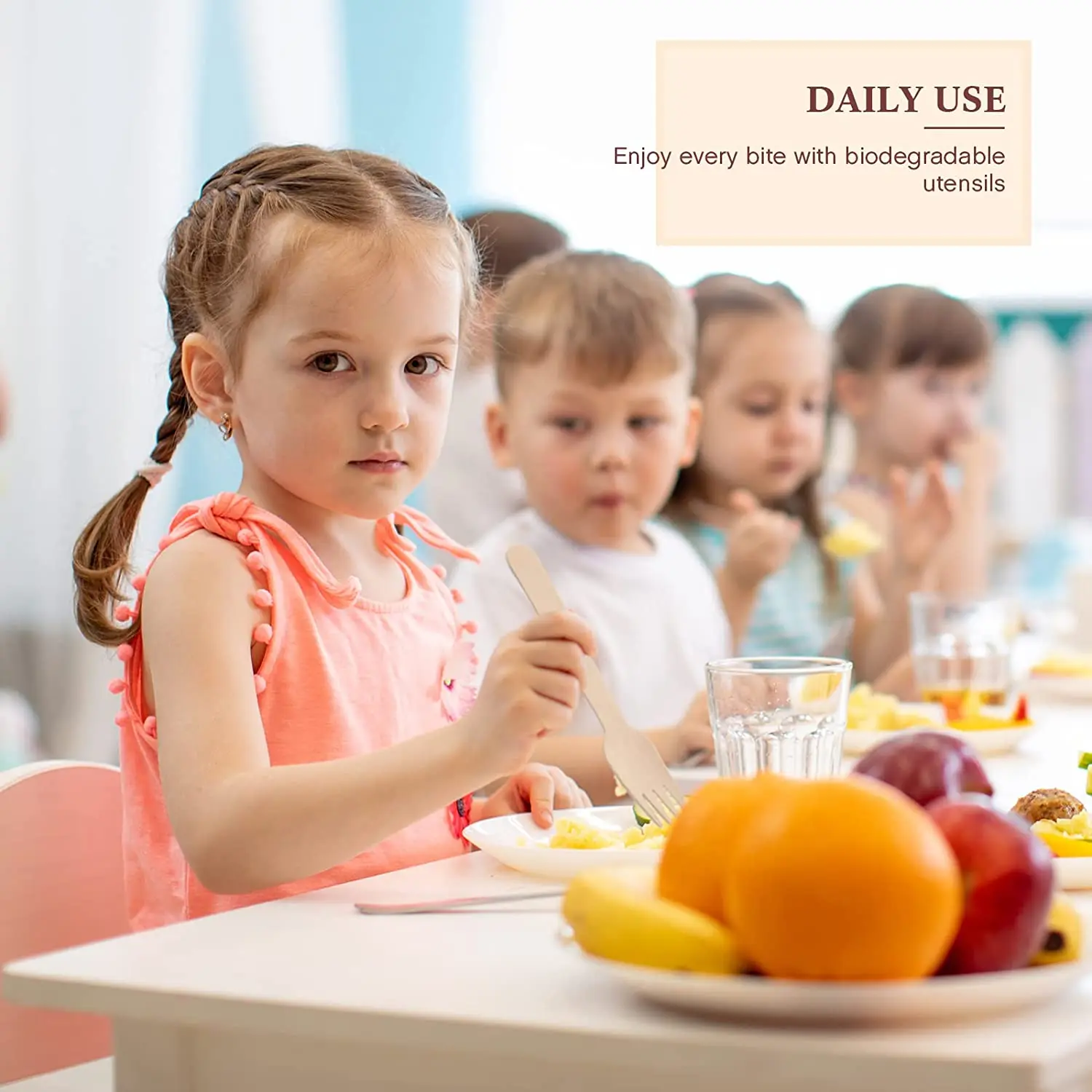 180mm Customized Logo Birch Spoon Knife Fork Biodegradable Disposable Wooden Cutlery Set