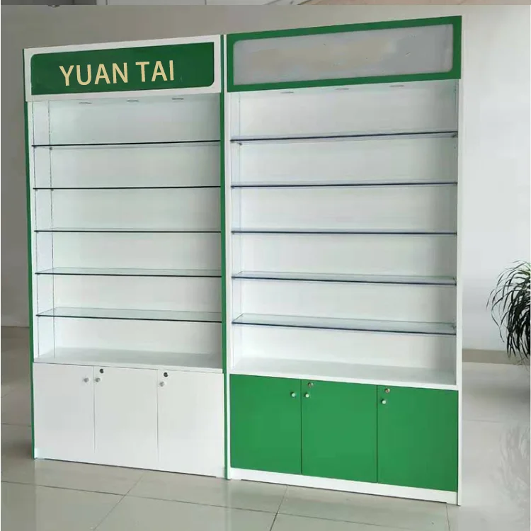 Pharmacy Shop Counter Design Shelves Retail Display Furniture for