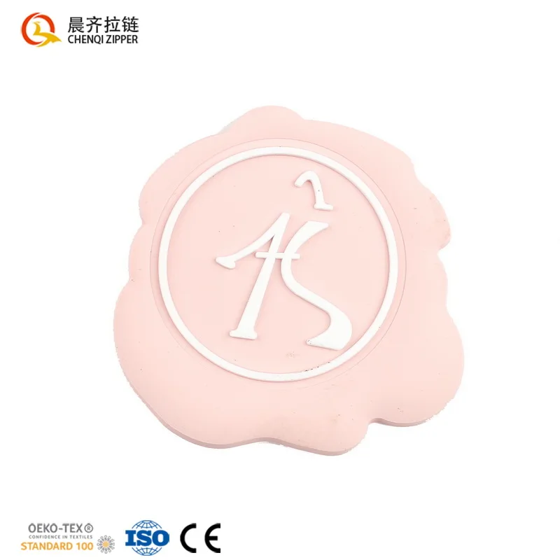 Custom Private Clothing Embossed Brand Name Logo Soft Silicone PVC Rubber Patch Label For Garment Bags