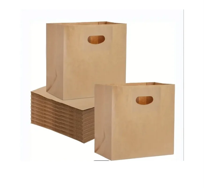 Senang02 Fashion Yellow Wrapping Wood Window Tray Takeaway  Customizedized White With Handle Zipper Paper Bag