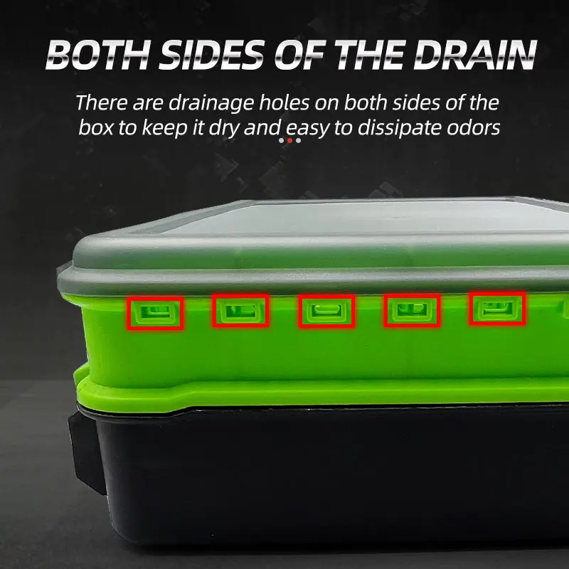 Double Layer Tackle Lure Box with Adjustable Dividers Multifunction  Outdoor Fishing Large Capacity Storage Fishing Tool Box