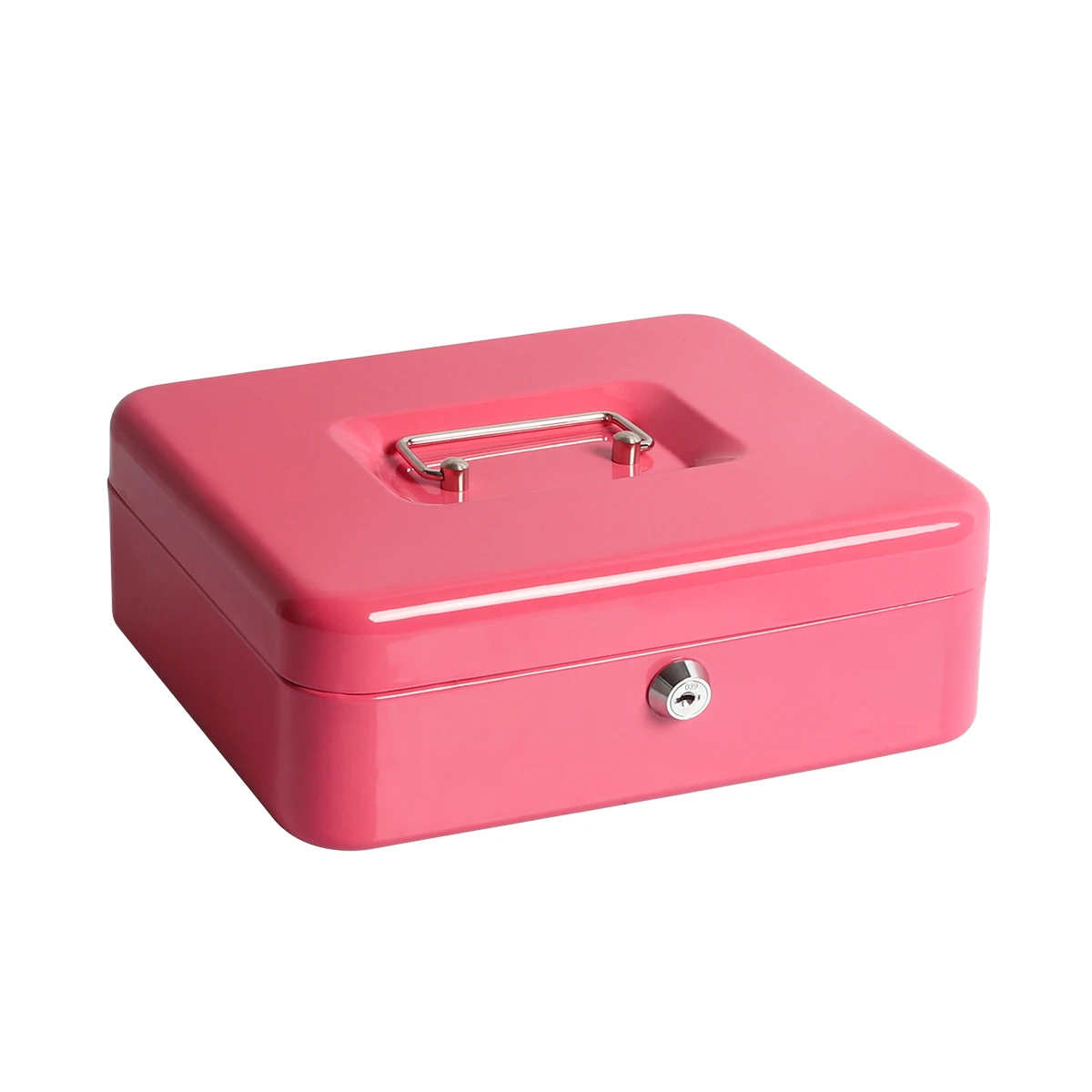 250 мм стальной портативный механический замок для ключей, офисный Безопасный зеленый ящик для денег и наличных с пластиковым лотком