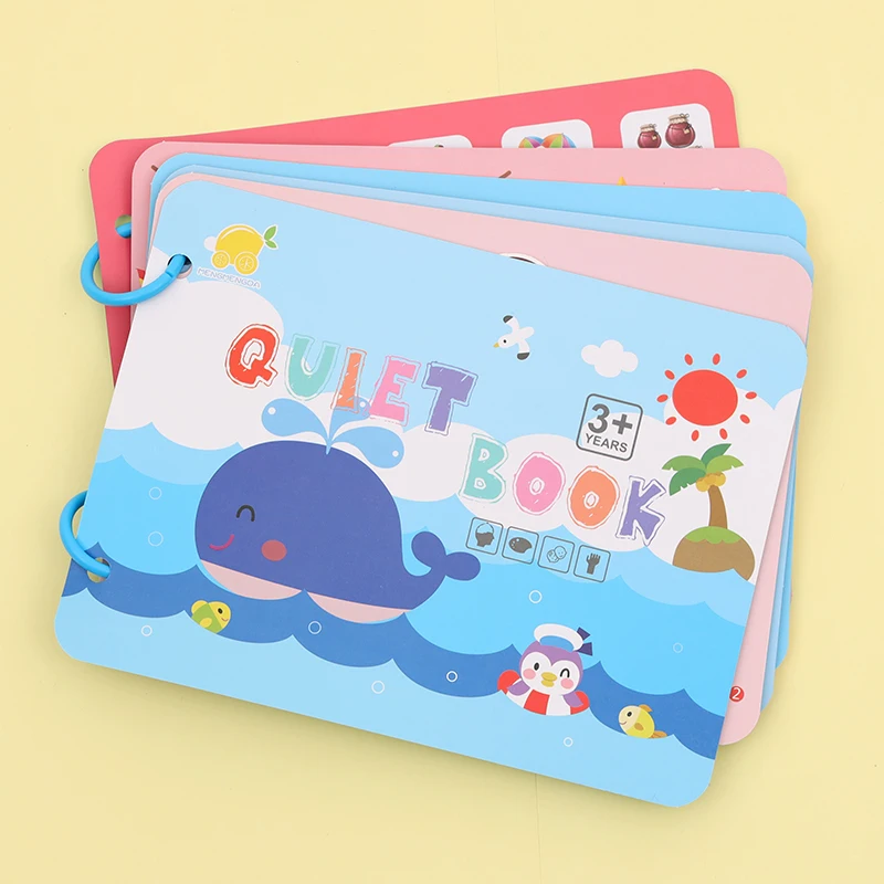 Wholesale hot trending 2022 montessori baby my quiet book for toddlers 2-4 wooden felt quiet busy book best educational sensory