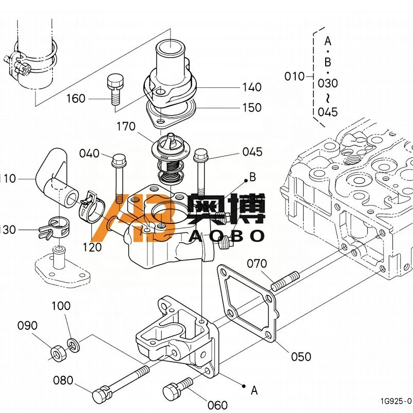 V2203 V2403  COVER THERMOSTAT 1532173260 15321-73260 15321-7326-0