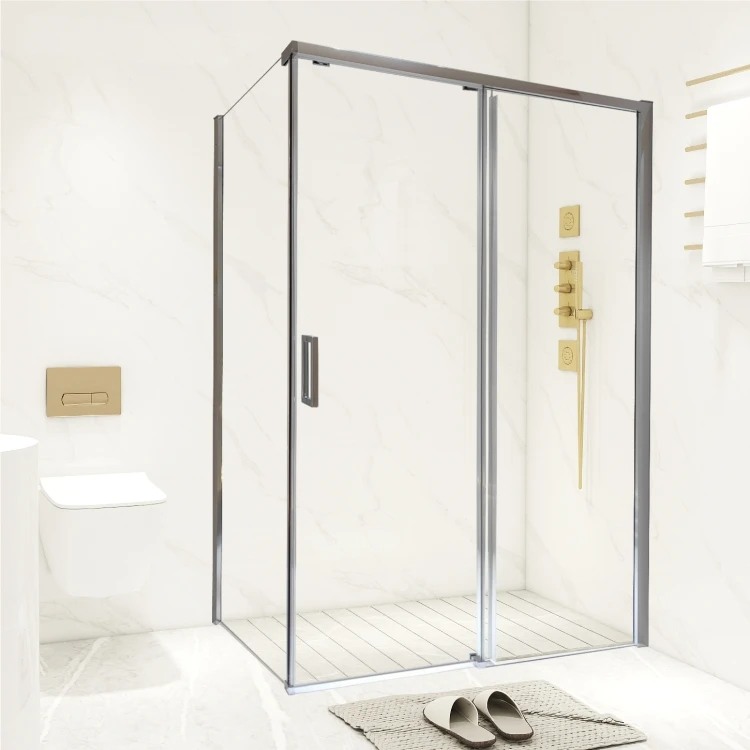 6 мм закаленное стекло для ванной комнаты скользящий душевой шкаф угловая стеклянная душевая кабина L-образный 304 нержавеющая сталь аксессуар скользящий