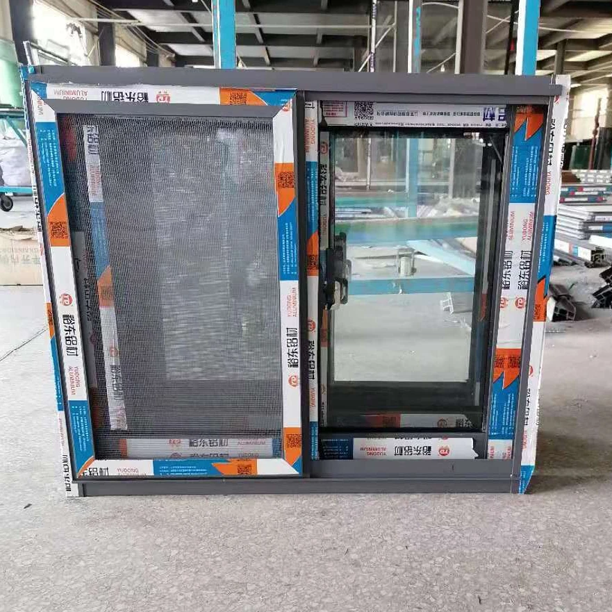 Cheap price Grey Color aluminum Sliding aluminium windows With single glass for villa