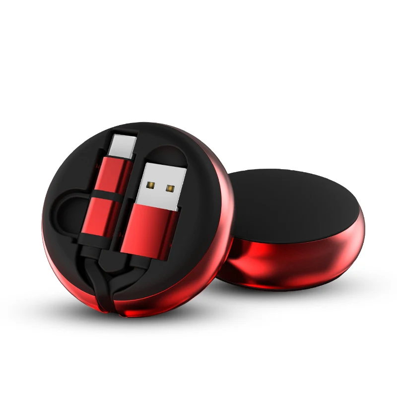 Factory Wholesale Type C Micro USB 2 in 1 Retractable Extension Charging Data