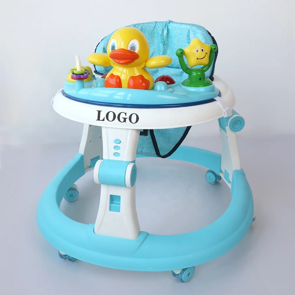 Foldable Plastic interactive learning toy Training Adjustable seat height baby Activity walker with Music