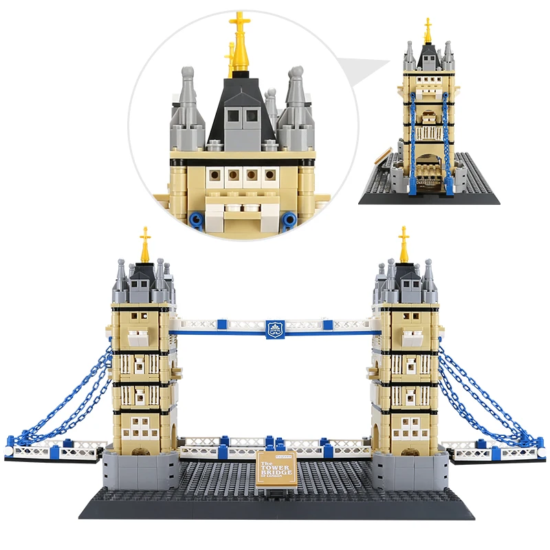 4219 Famous London Landmark Architecture Tower Bridge 969+PCS Building Brick sets ABS Plastic MOC Construct Toy