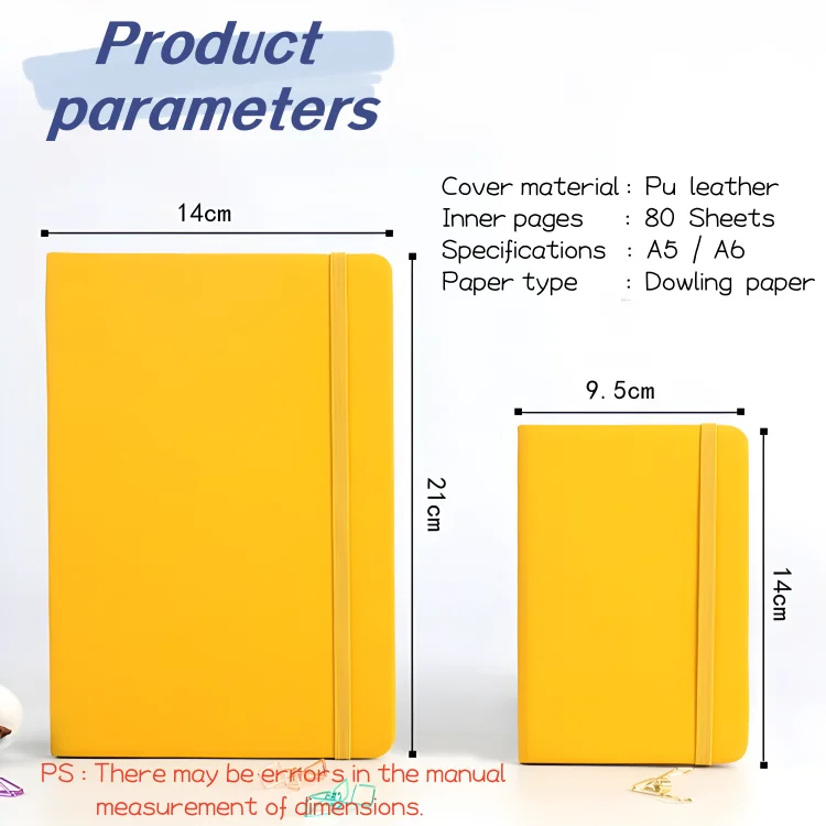 Portable mini A5 notebook with no magnetic snap, 180-degree foldable, printed design, game office gift, durable leather
