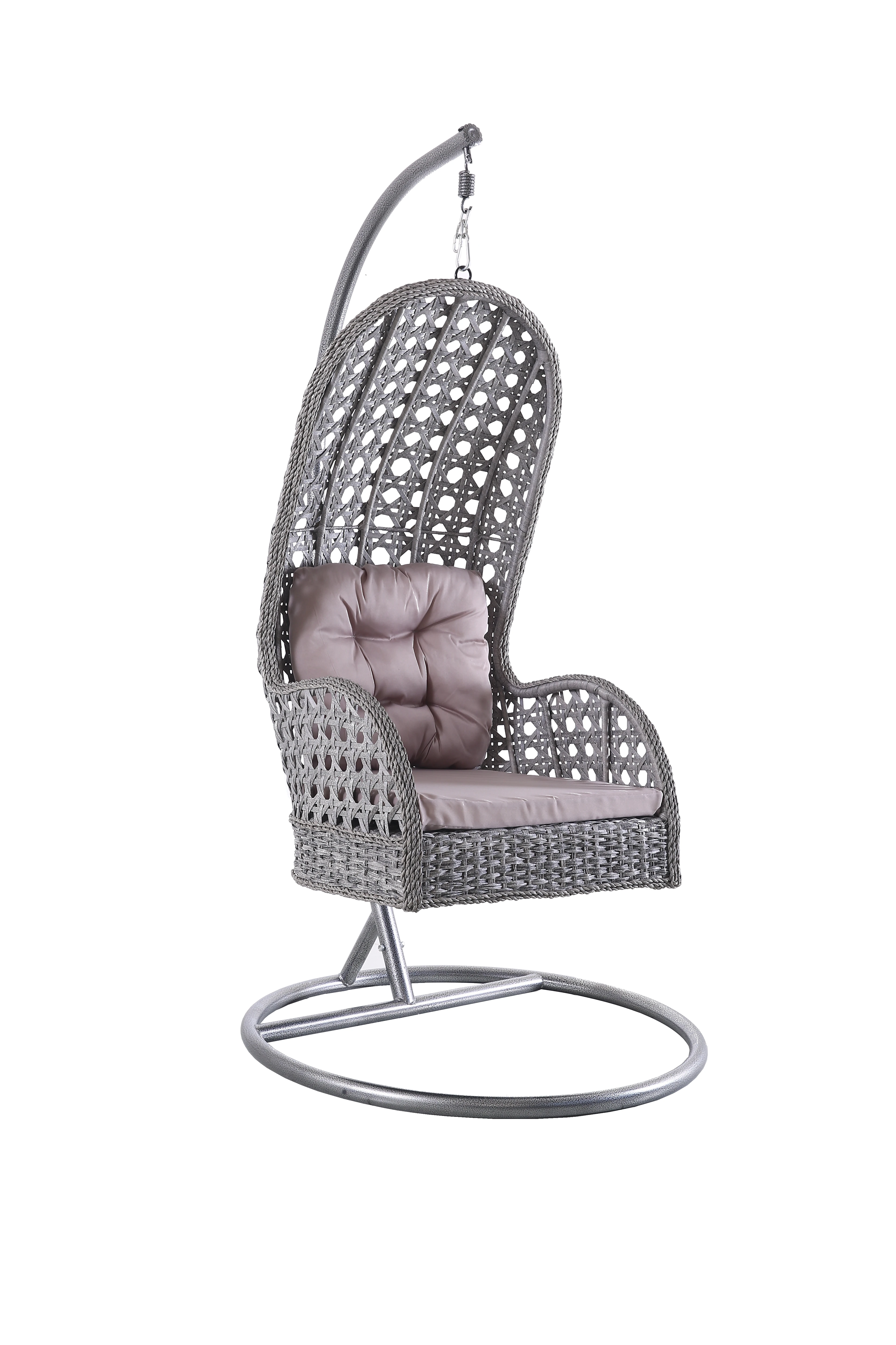 
single Swing Hanging Egg Chair with Cushion Patio Garden Outdoor PE Rattan Furniture 