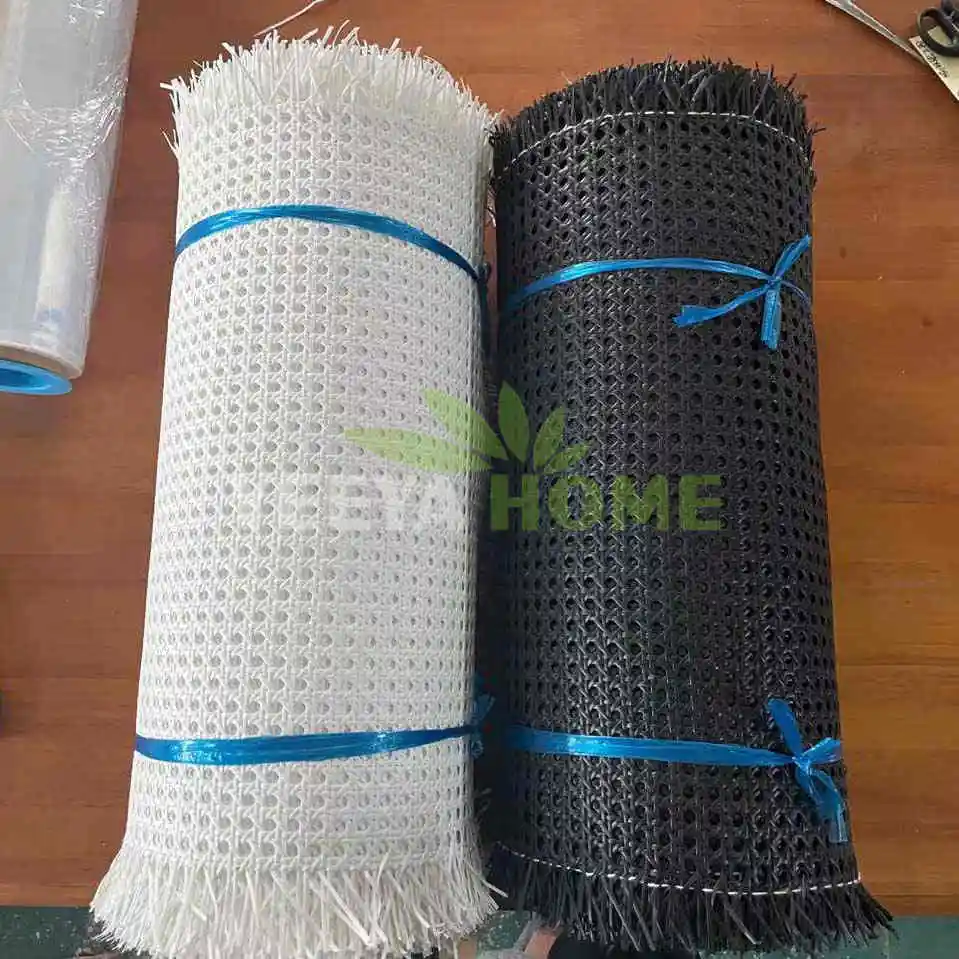 Durable Synthetic Fiber Fine Open Mesh Plastic Rattan Roll Synthetic Rattan Weaving Material