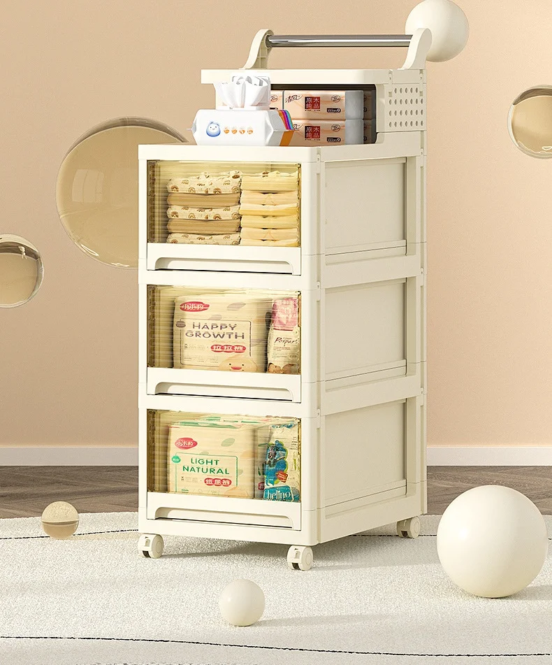 Modern Double-Tiered Book Storage Solution Multifunctional Shoe and Clothing Storage Cart with Storage Boxes for Kitchen Use