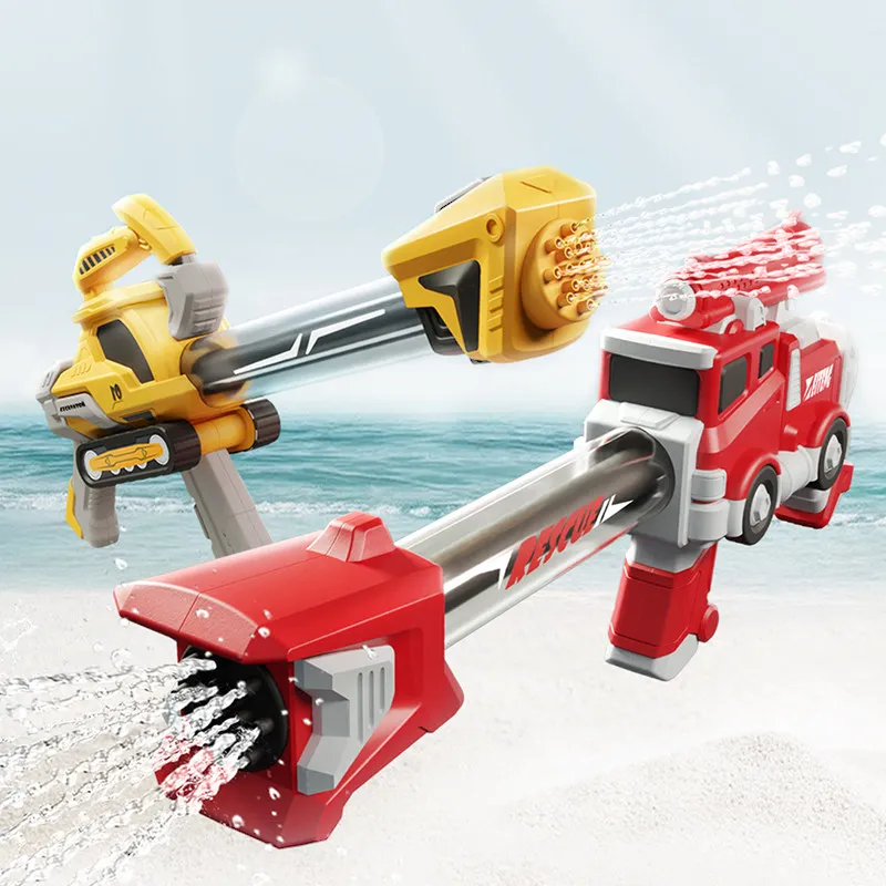 Big Tube Soaker Water Warfare  Super Soaking Pump Action Pool Party Pack Engineering truck Fire truck 17 Holes Big Water Cannon