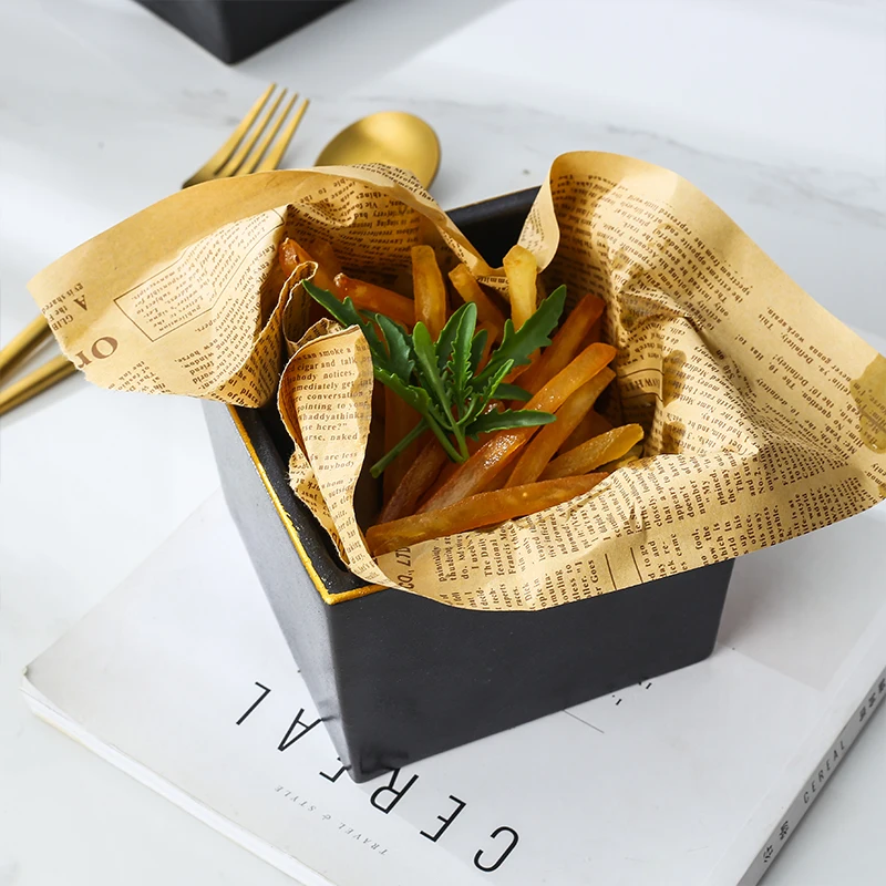 Wholesale Light Luxury Black Tableware wWith Phnom Penh Dishwasher Usable Wedding Hotel Ceramic Tableware Set