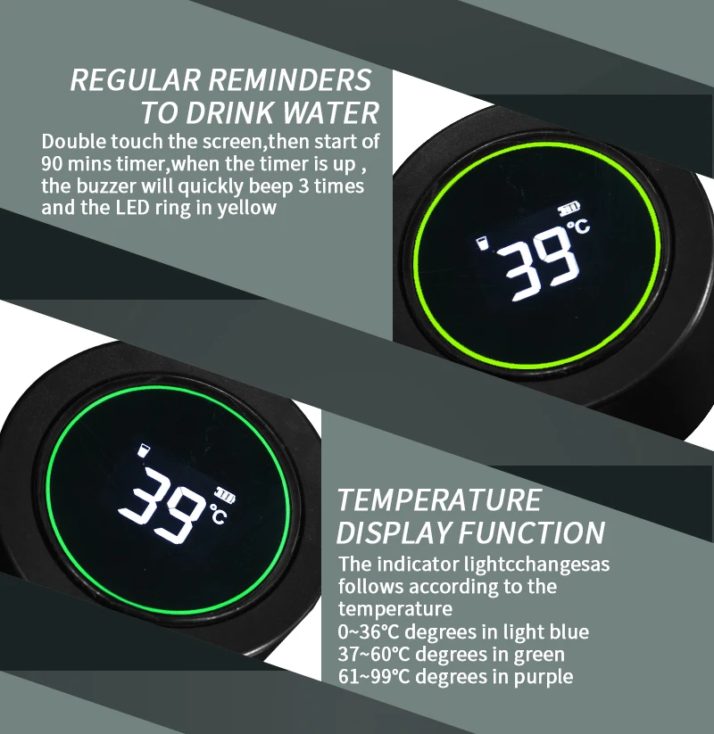 Manufacturer top seller self cleaning uv water bottle long-term insulated smart thermos with drinking reminder