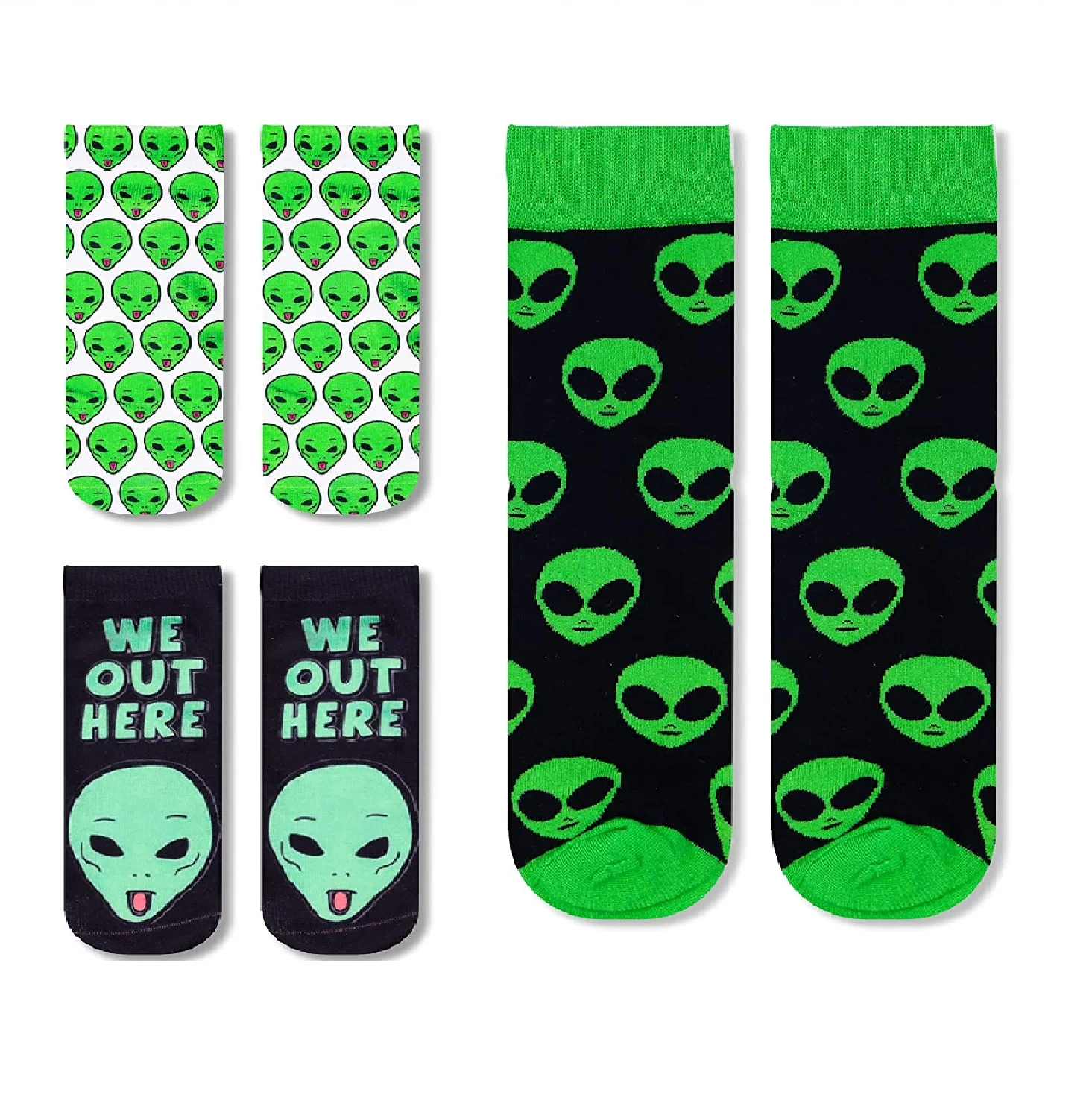 BLUECOM Высокое качество пользовательский дизайн Amazon горячая Распродажа 100% хлопок мультфильм Унисекс Счастливый инопланетянин милые сетчатые красные