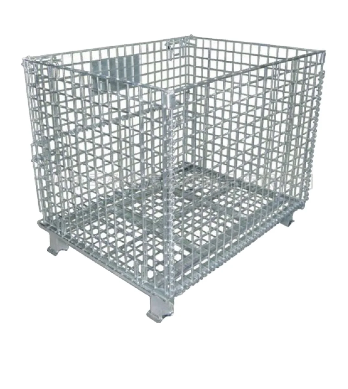 Customized Folding Collapsible Metal Steel Wire Mesh Container With Roll Foldable Cage