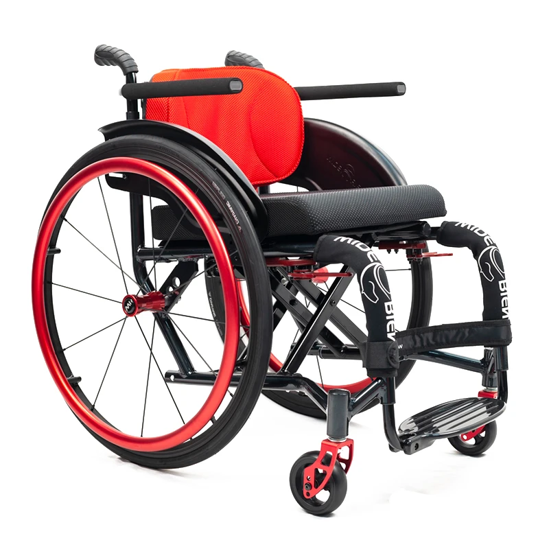 Sports Lightweight Aluminum Alloy Manual Wheelchair with Quick Release Portable Folding Backrest for Travel Home Use