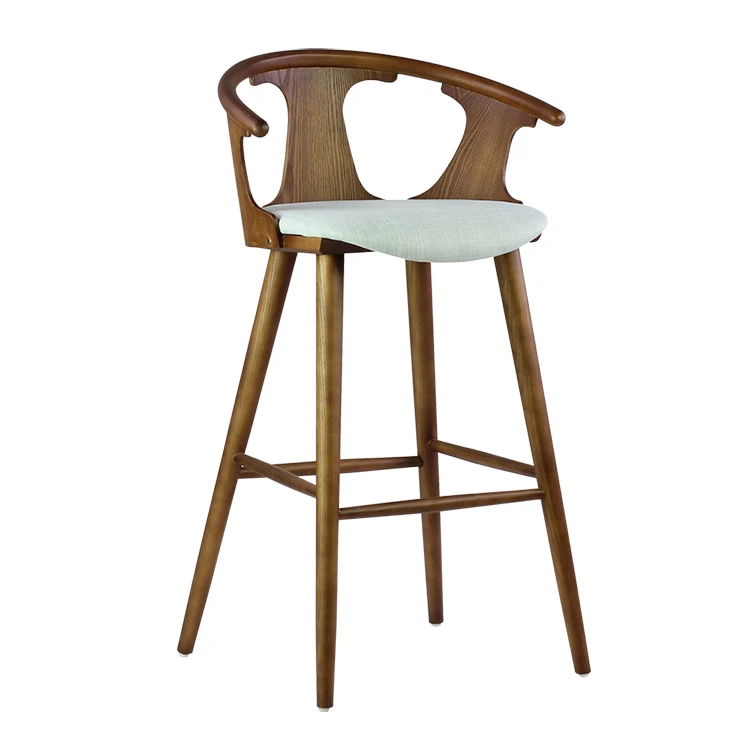Wholesale Nordic Fashion Style Design Furniture Counter Hight Bar Stools Backrest and Cushion Bar Chair