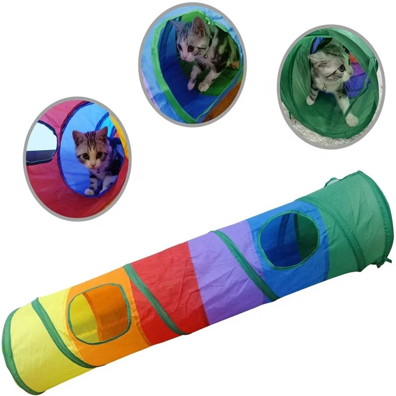 Wholesale Pet Collapsible Play Tent Dog Interactive Toy Tube Cat Tunnels Maze Cat House With Balls Bells For Small Animals