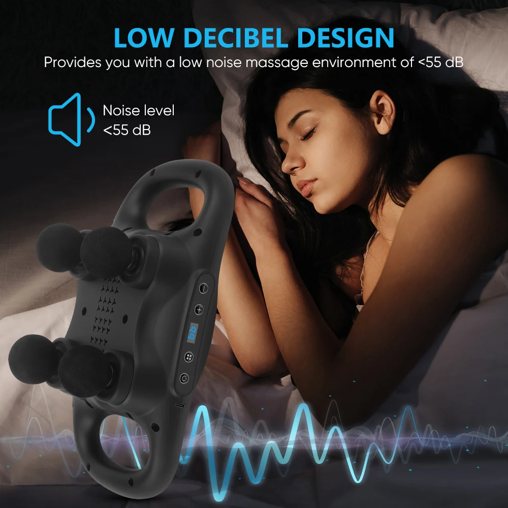 New Design Portable 4 Head Back Massage Electric Massage Guns Body Deep Tissue Vibration Muscle Massager Gun