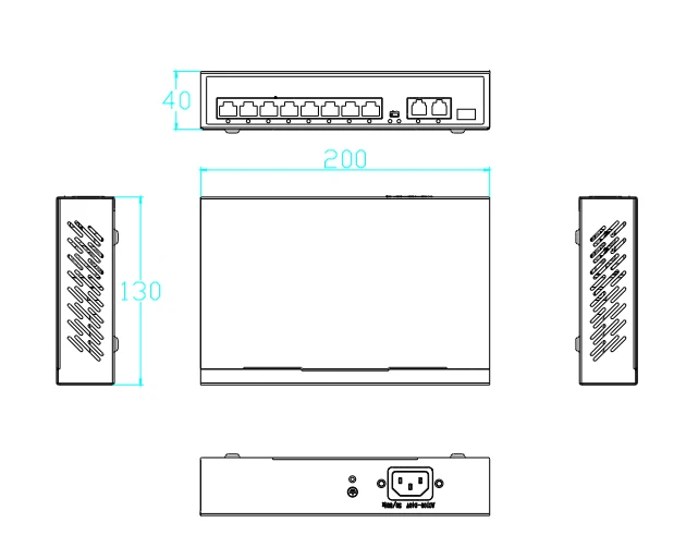 HZGWS 11-port Gigabit Uplink poe switch  8FE PoE+2GE Uplink port+1 SFP PoE Switch
