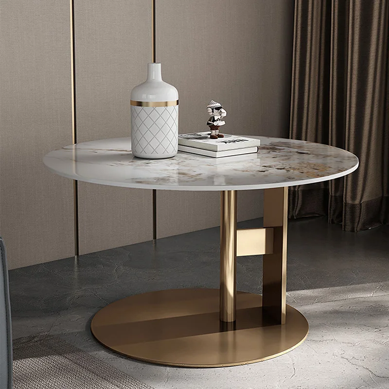 Italian luxury two black coffee table set with gold stainless steel frame marble top modern living room center table furniture
