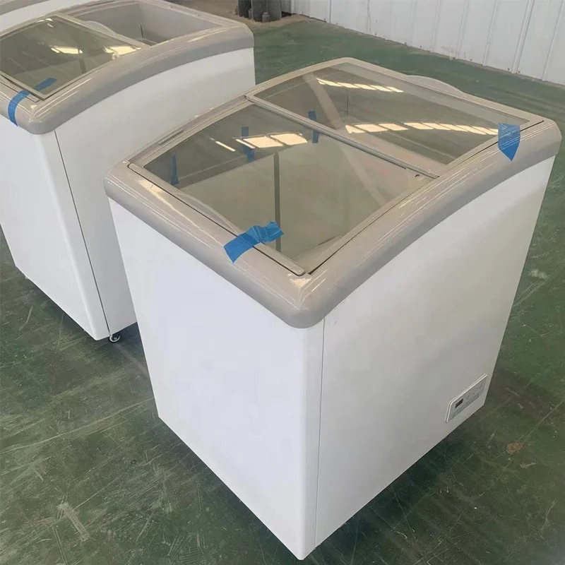 Grocery top open sliding Chest Showcase mini deep freezer small ice cream freezer
