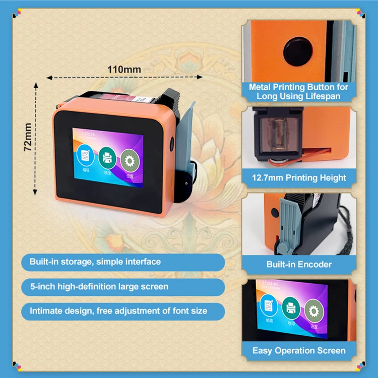 WISEPRINT TIJ Mini Handheld Portable Mini Batch Coding Inkjet Printer Machine