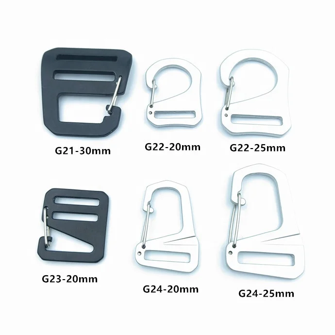 Factory Wholesale Metal Aluminium g hook buckle bag strap buckle 20mm 25mm