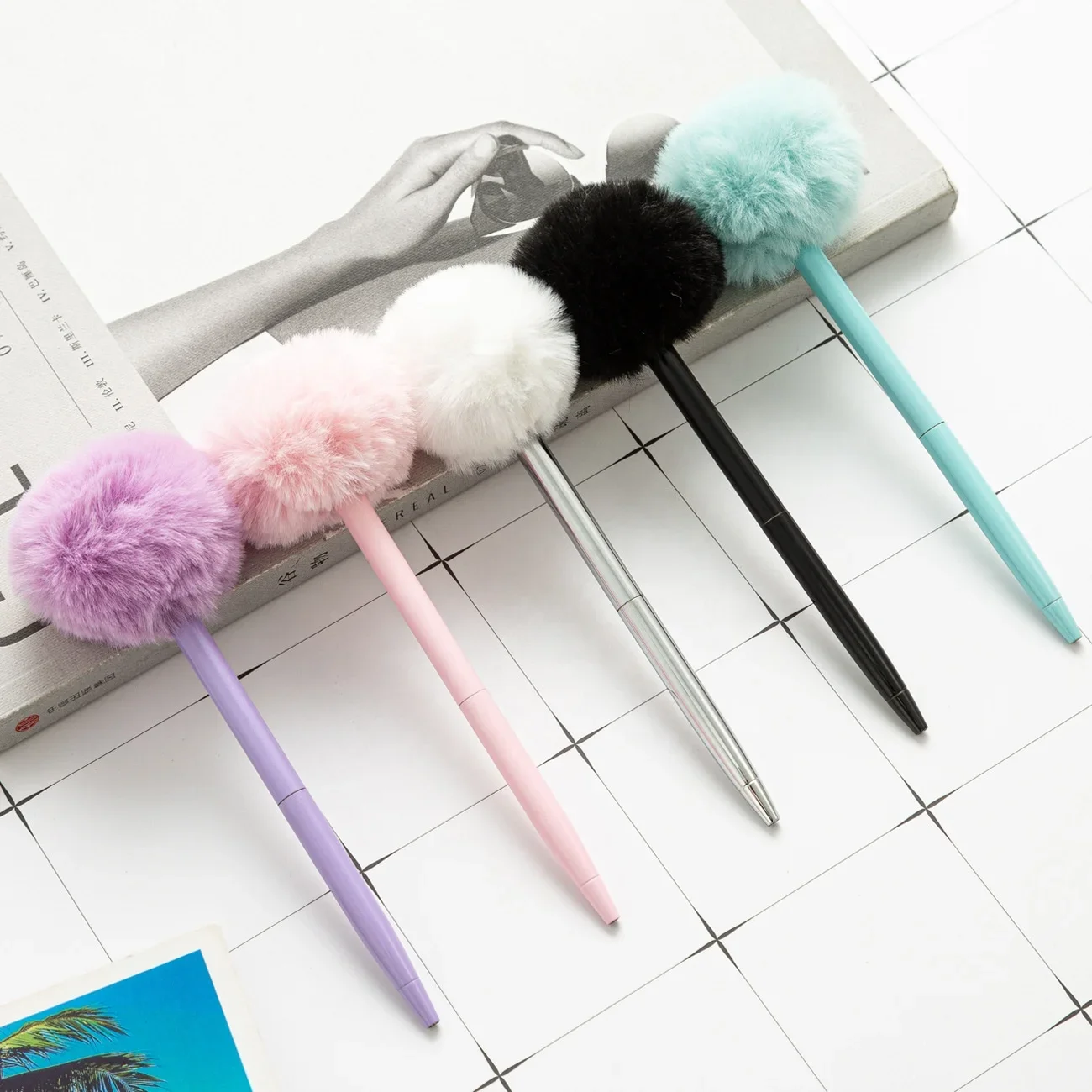 different colors feather quill fluffy pen,Gifts Pink Fluffy Novelty Pens Colorful Ballpoint Pen For School Office