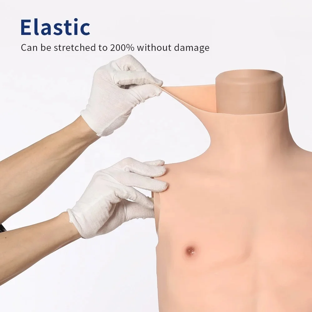 Crossdresser cosplay muscle body suit vest bodybuilder muscle suit realistic man abdominal muscle suit silicone