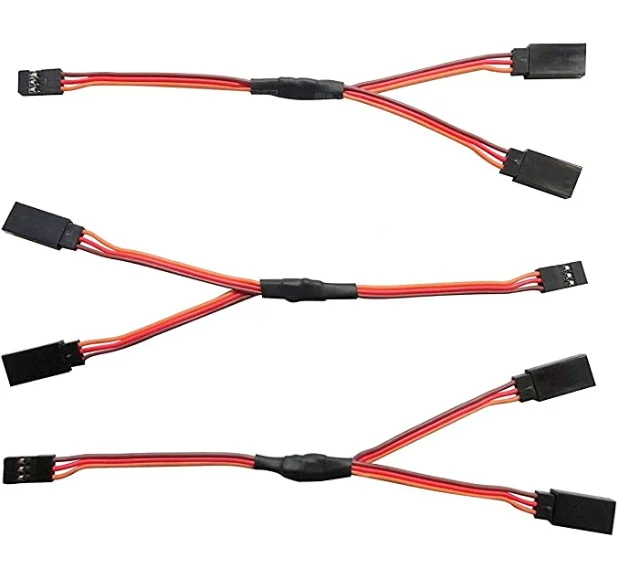 Racing Parts 15cm Servo RC 1 to 2 Y Cables Male to Female Extension Lead Wire Cable for KK MWC Eagle Control Board