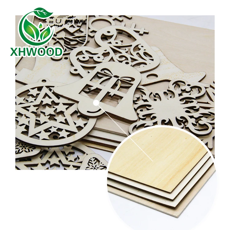 Christmas wooden craft use plywood basswood for laser cutting