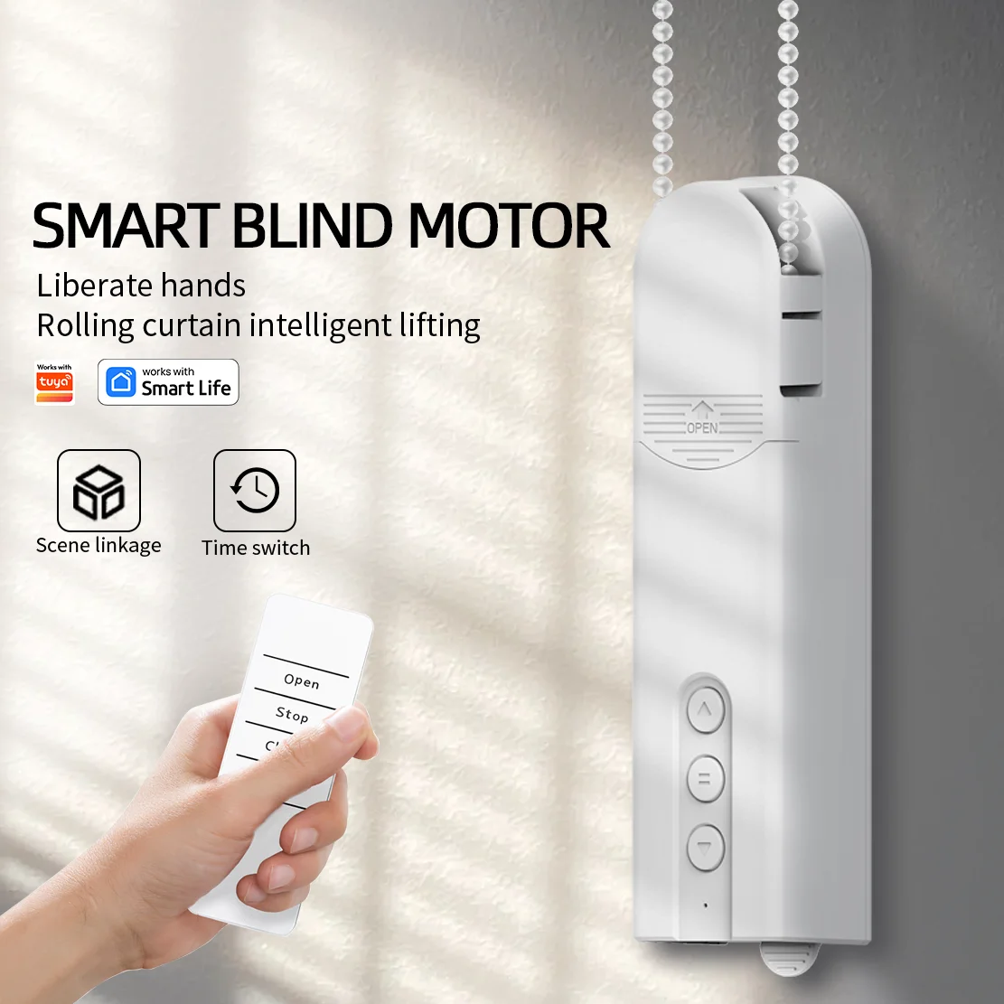 Цепь Tuya Zigbee моторизованные рулонные шторы затвор мотор приложение голосовой пульт дистанционного управления оконные жалюзи
