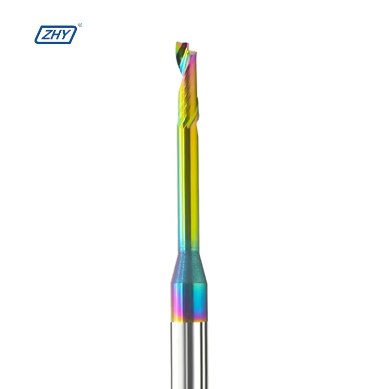 Zhy Manufacturer CNC tools tungsten carbide dlc coated single- flute milling cutter for single edge aluminum