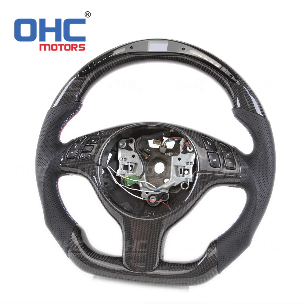 E46 LED Steering Wheel for volante bmw lenkrad e46 M3 3 series Coupe Sedan Carbon Fiber Steering Wheel ohc motors