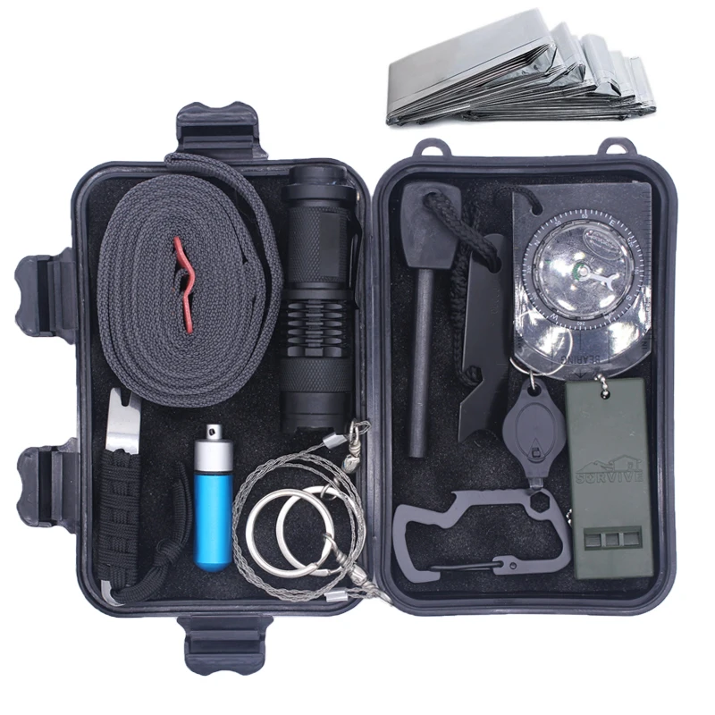 
Waterproof Multitool Adventures Military Survival Kit Hiking and Camping 