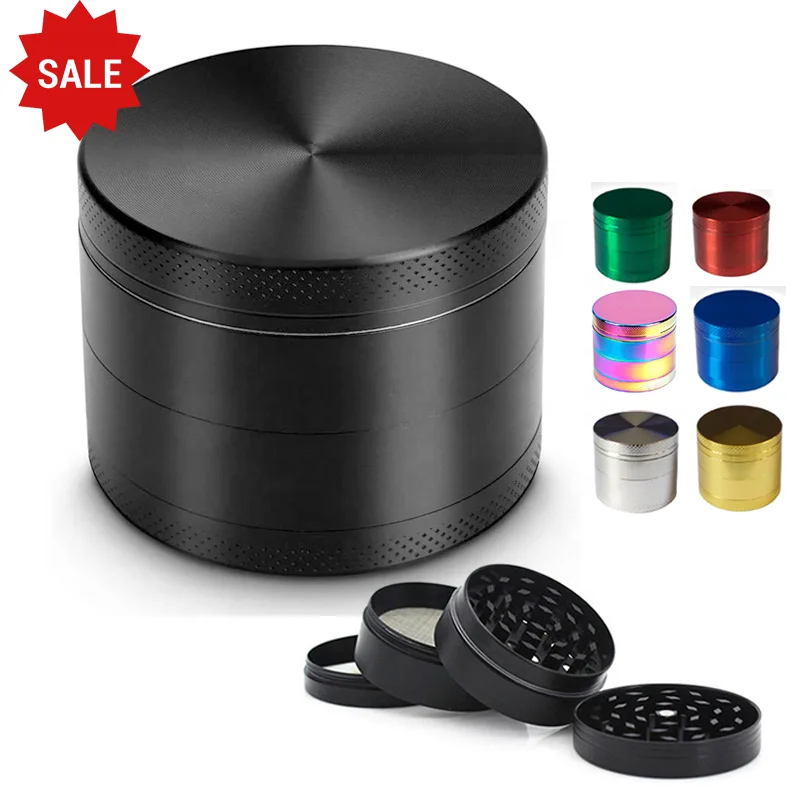 Wholesale OEM/ODM Custom Logo 4 Layer Zinc Alloy Aluminium Rolling Tray Metal Tobacco Weed Herb Grinder